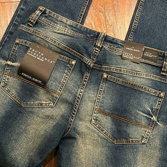 NWT Mens Truth.Substance Distressed Slim Fit Stretch Jeans - Picture 9 of 9